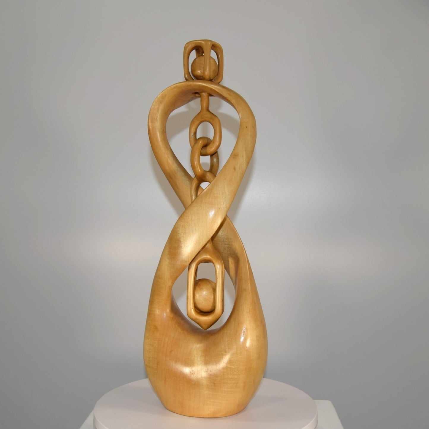 Abstract Form in Limewood Titled 'Intrigue'