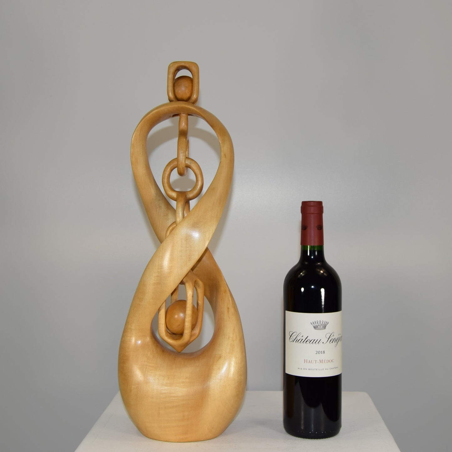 Abstract Form in Limewood Titled 'Intrigue'