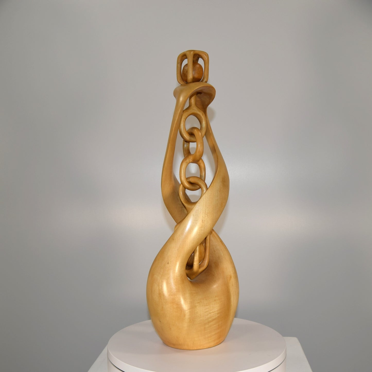 Abstract Form in Limewood Titled 'Intrigue'