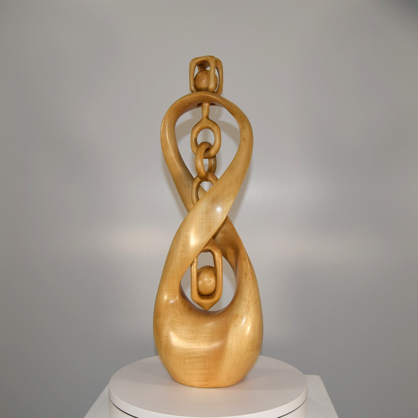 Abstract Form in Limewood Titled 'Intrigue'