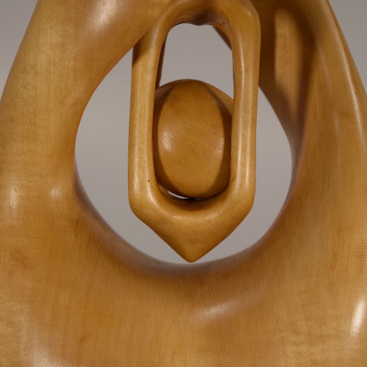 Abstract Form in Limewood Titled 'Intrigue'