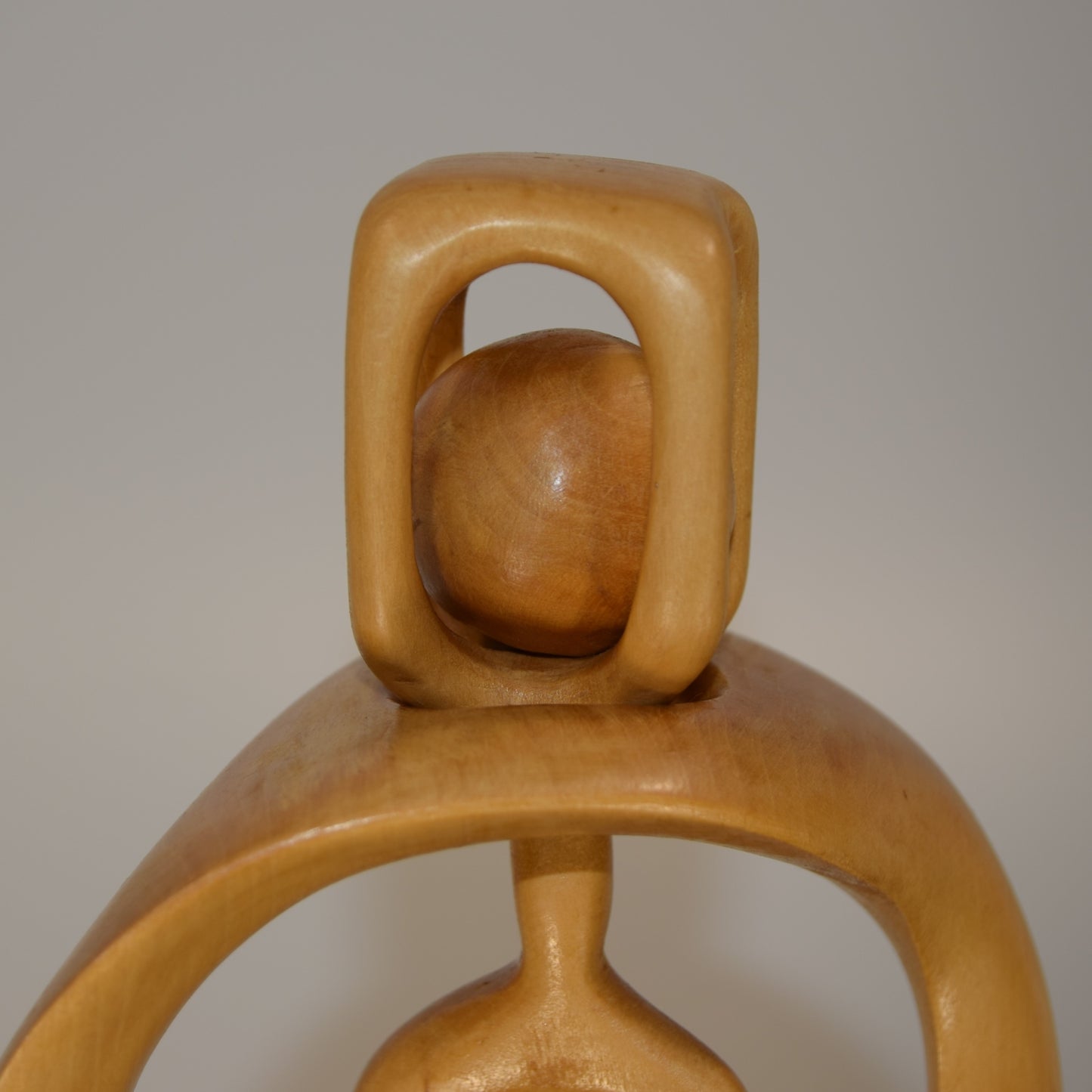 Abstract Form in Limewood Titled 'Intrigue'