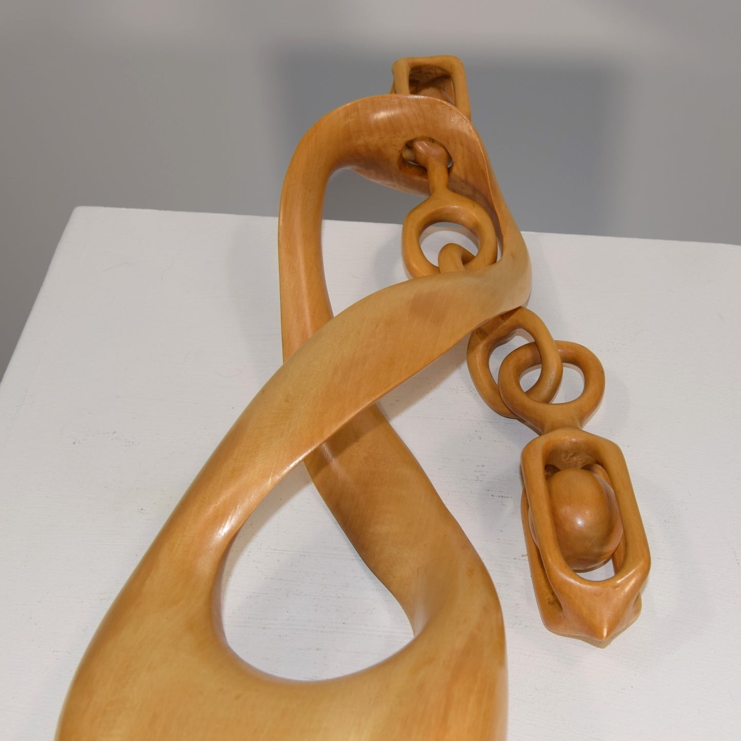 Abstract Form in Limewood Titled 'Intrigue'