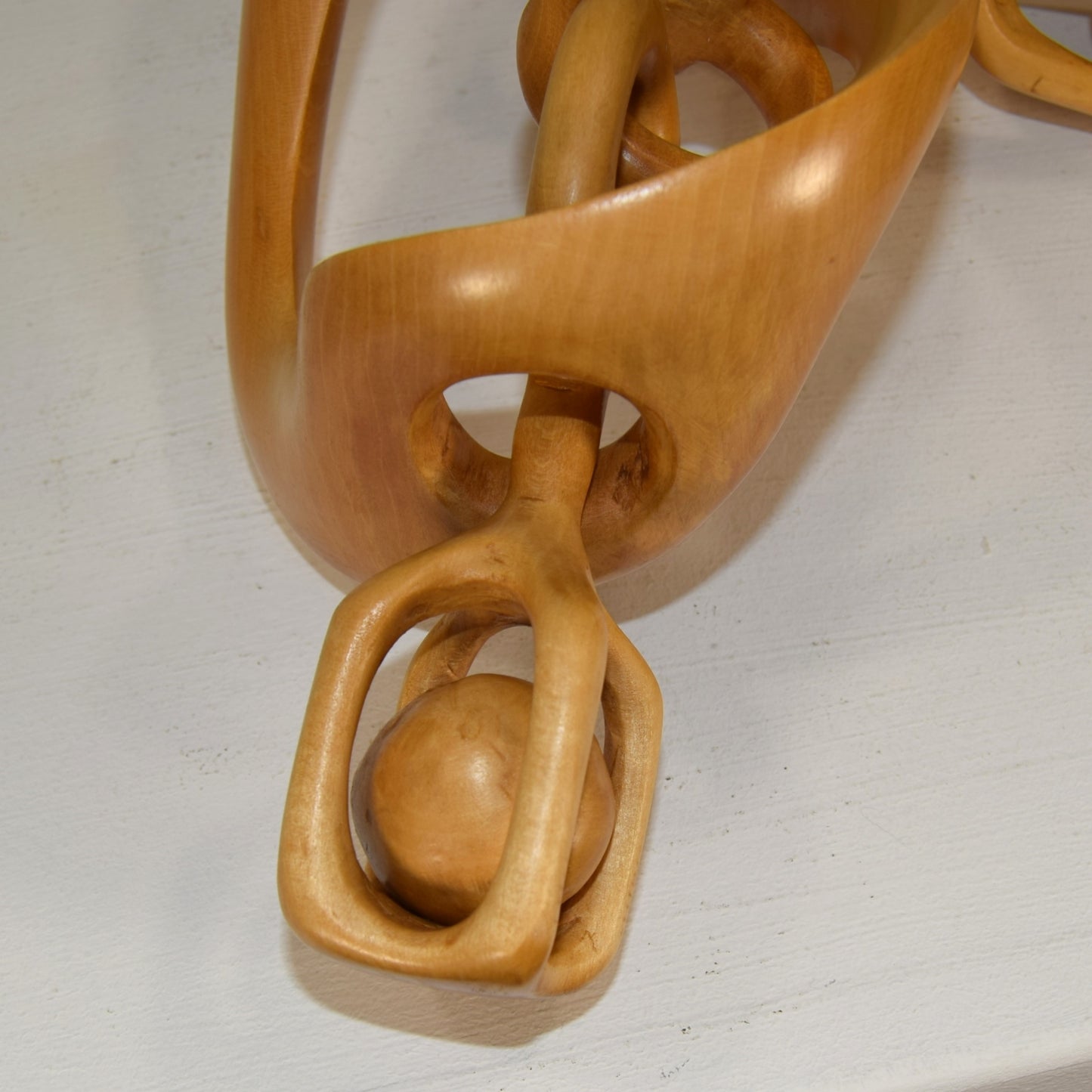 Abstract Form in Limewood Titled 'Intrigue'
