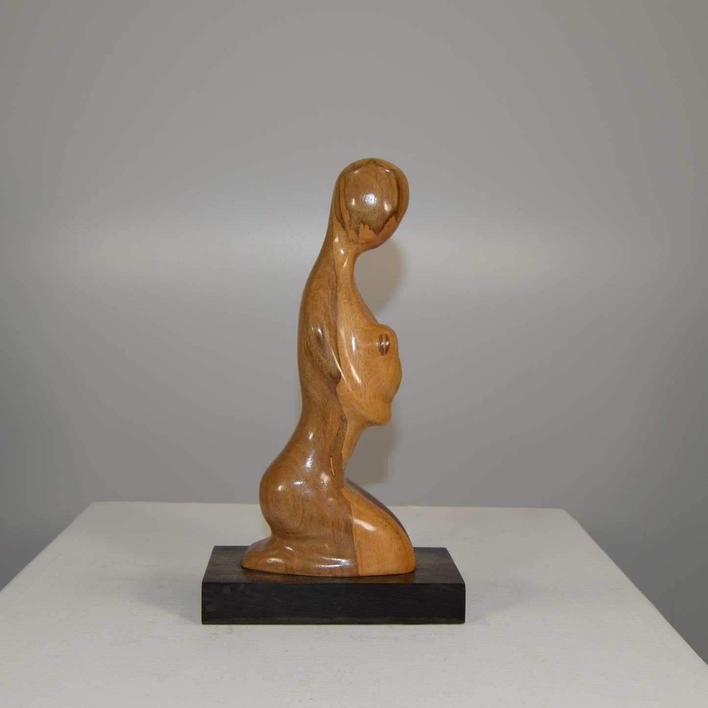 Dennis J Pinner Abstract Form in Walnut Titled 'Mother & Child'