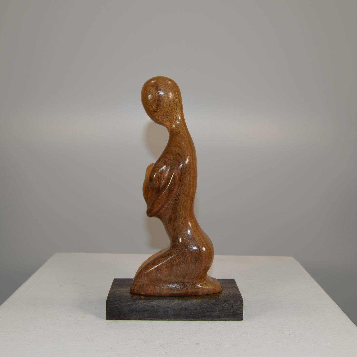 Dennis J Pinner Abstract Form in Walnut Titled 'Mother & Child'