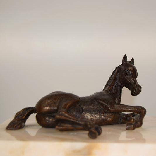 David Cornell Unique Signed Bronze titled 'Lying Foal'