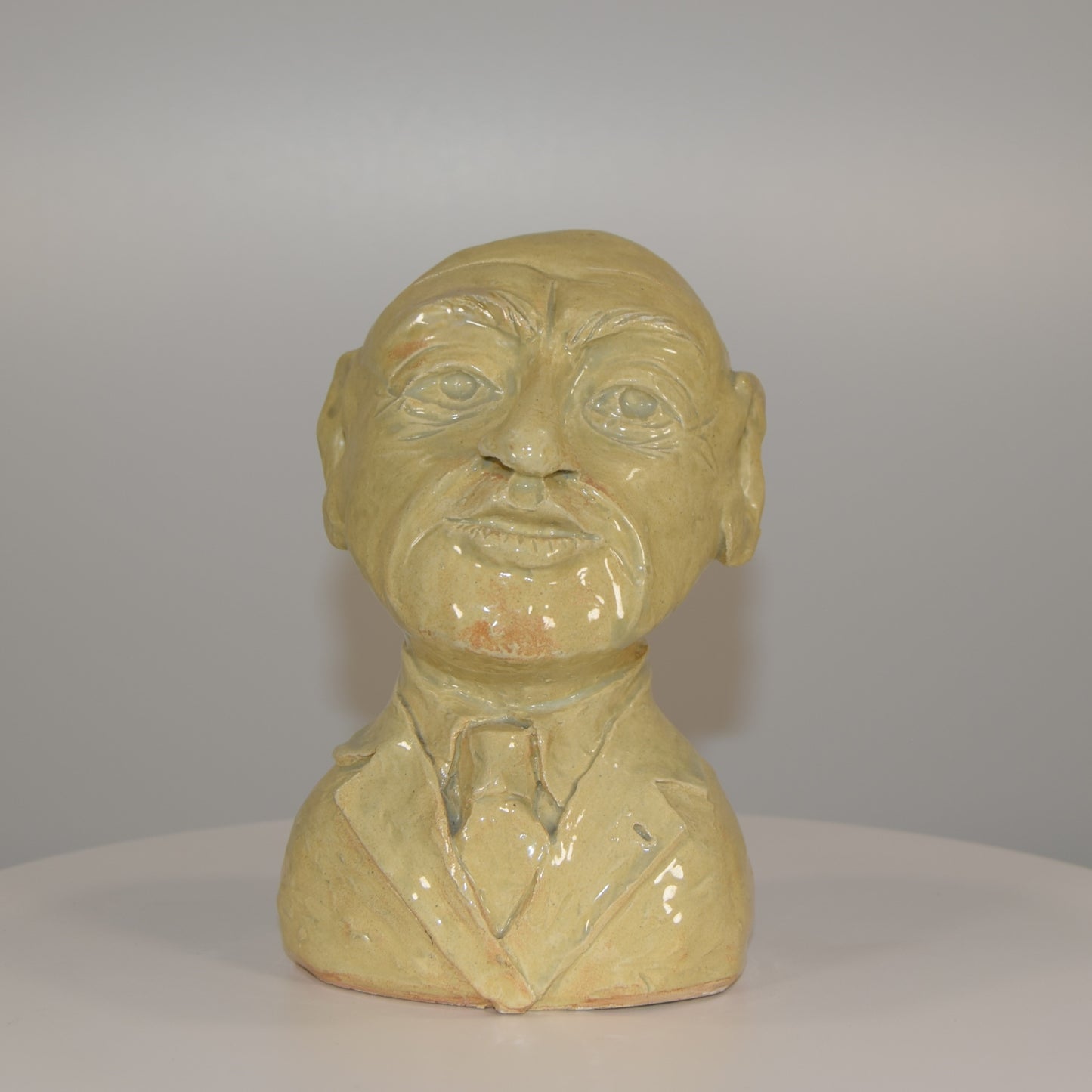 R Turner Small Clay Bust of Elderly Gentleman dated 2nd November 1976