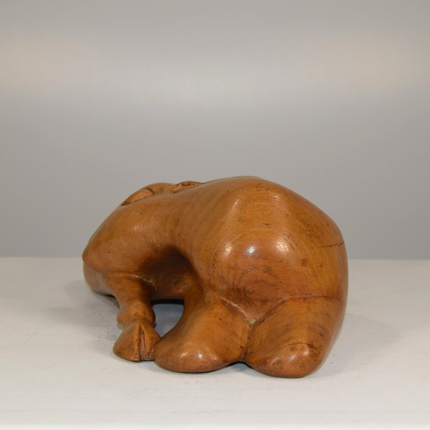 Study of a Doe Lying Carved in Elm signed Nash