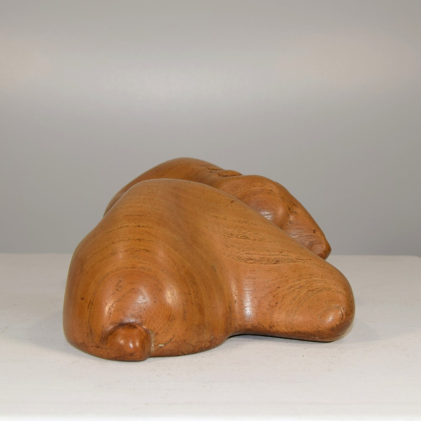 Study of a Doe Lying Carved in Elm signed Nash