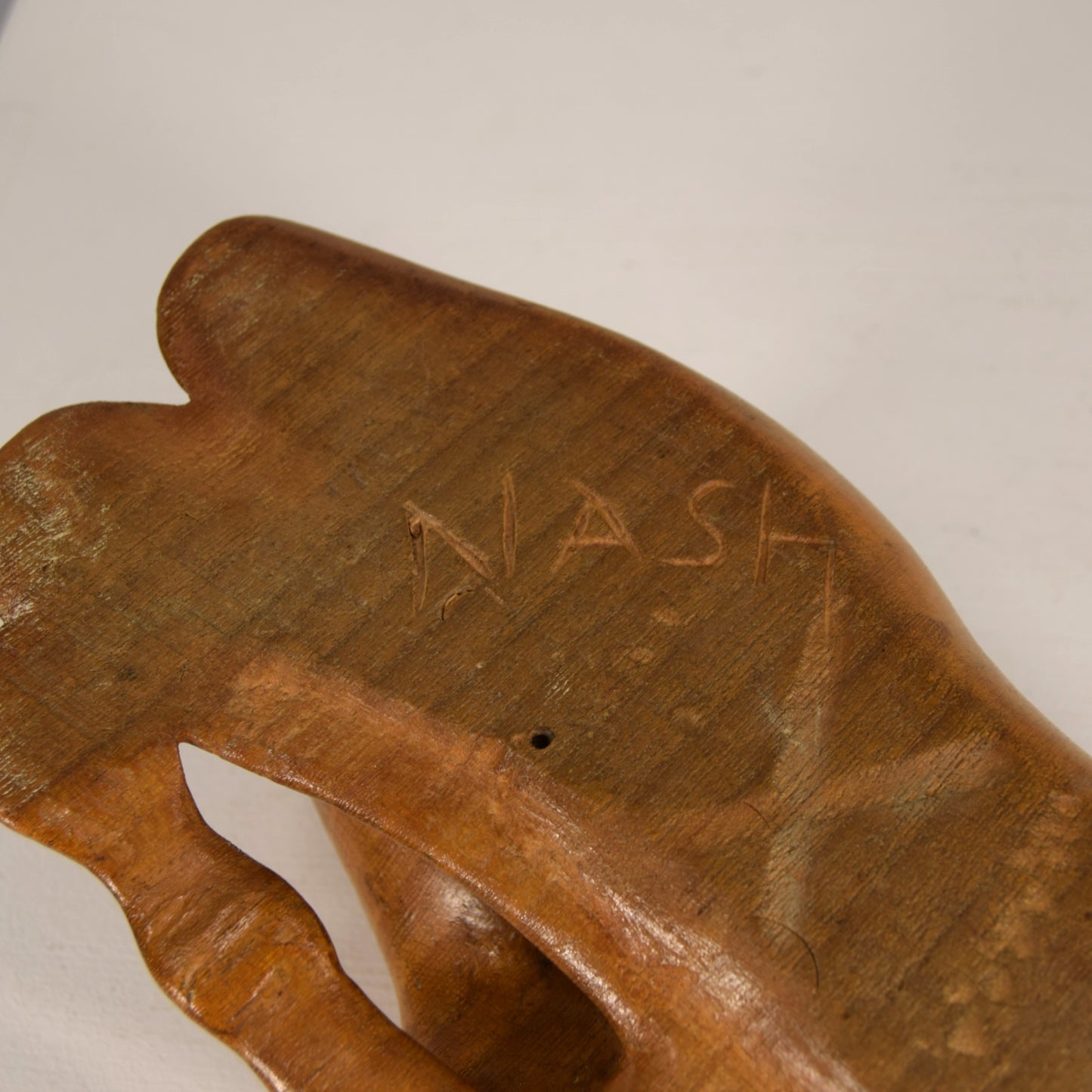 Study of a Doe Lying Carved in Elm signed Nash