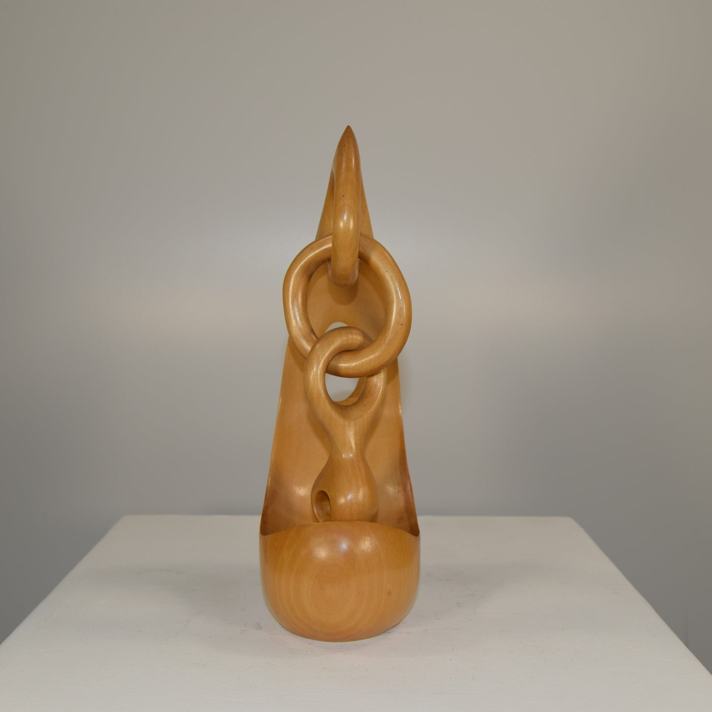 Abstract Form in Lime Wood Titled 'Suspension'