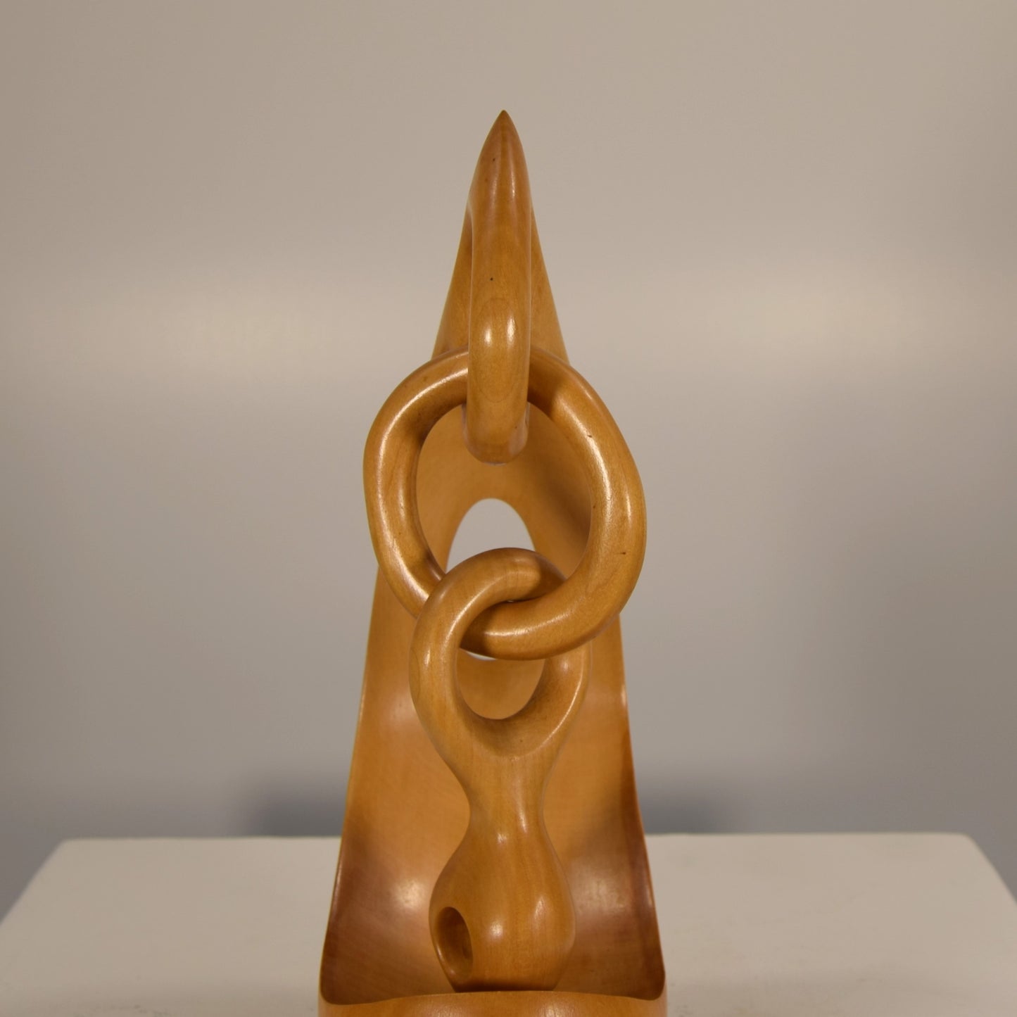 Abstract Form in Lime Wood Titled 'Suspension'