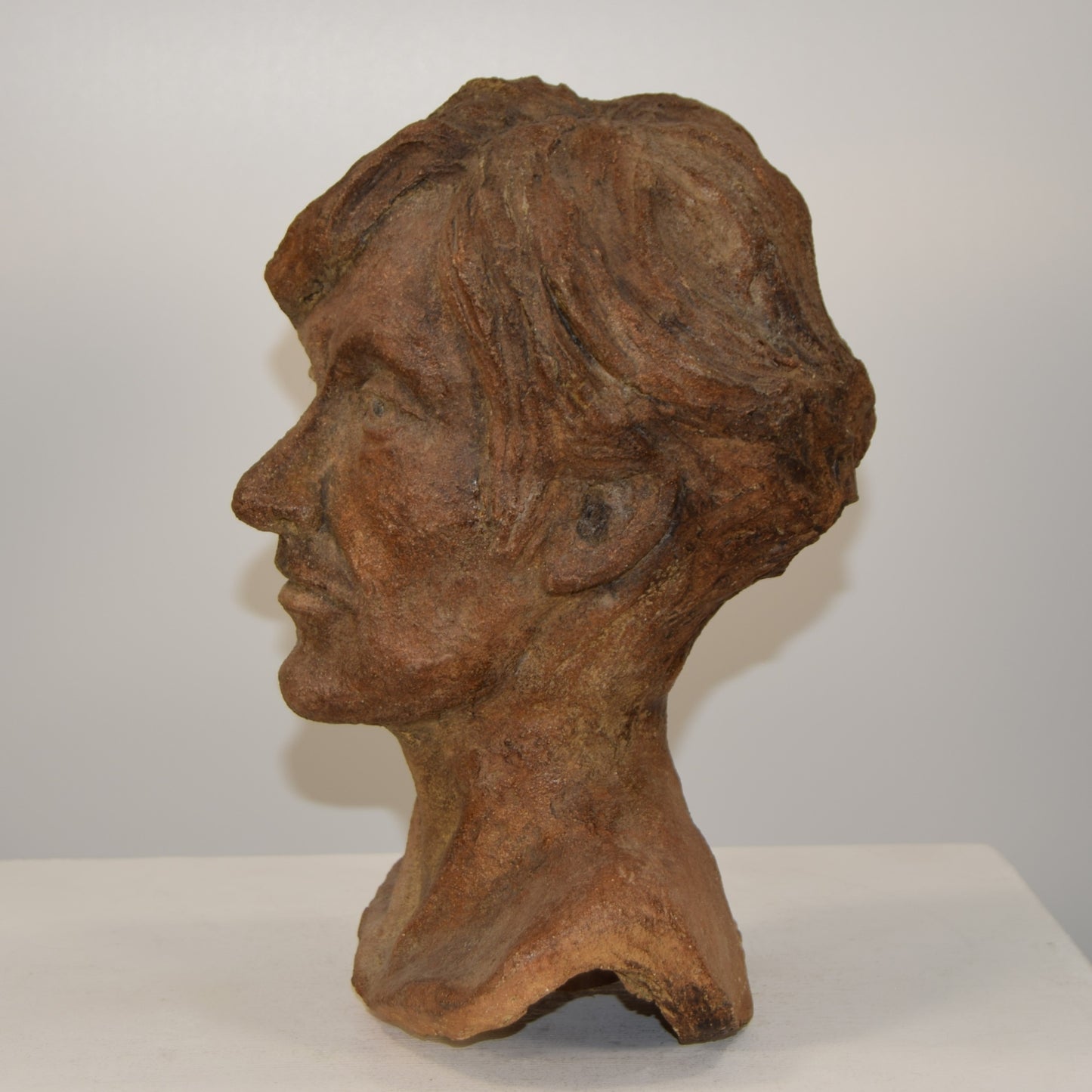 Ceramic Bust of Woman signed G.M.S dated 2006