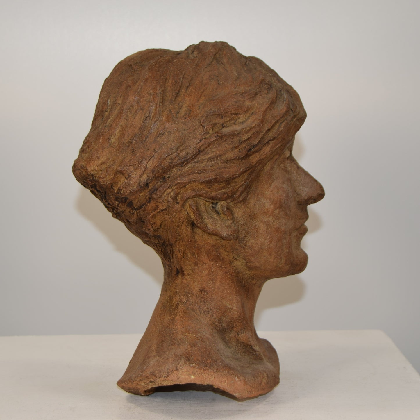 Ceramic Bust of Woman signed G.M.S dated 2006