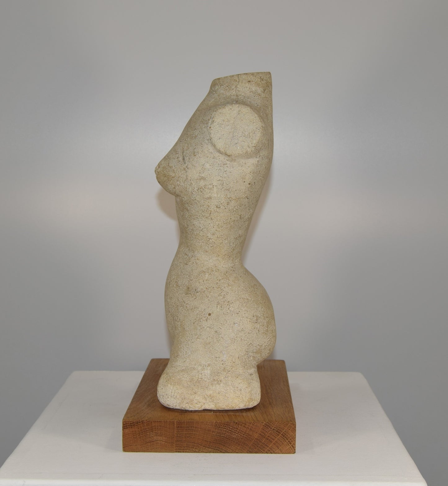 Female Torso in Portland Stone signed MM