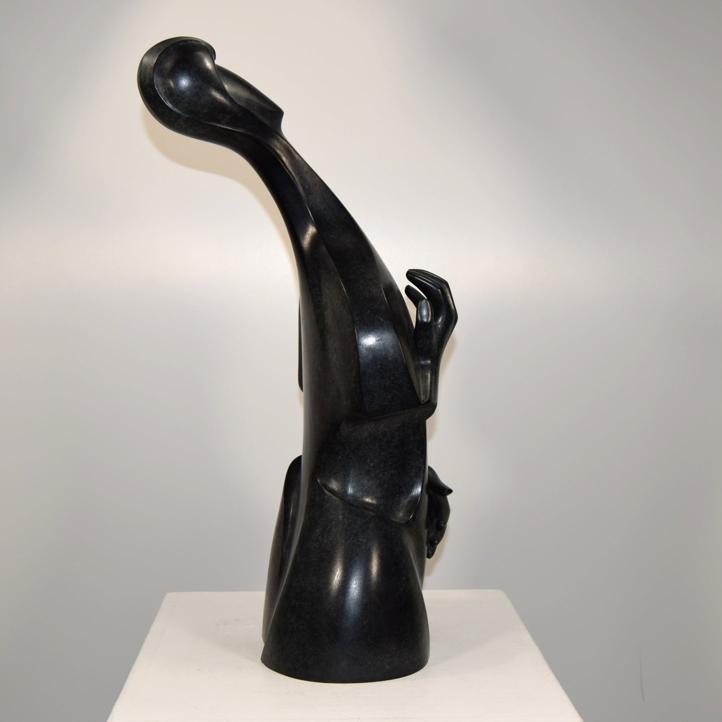 Bronze Abstract Female Double Base Ltd Ed 1 of 4 by Claude Viret titled 'Contrebasse?' dated 1996