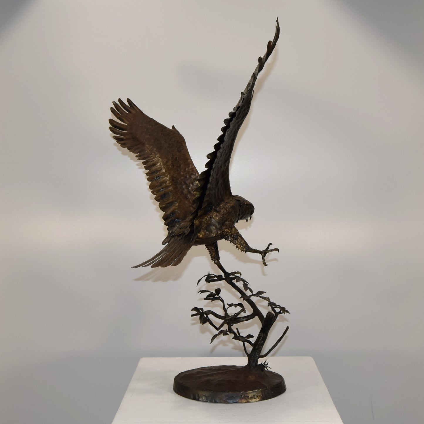 Tom Hughes Large Steel Falcon dated 1984