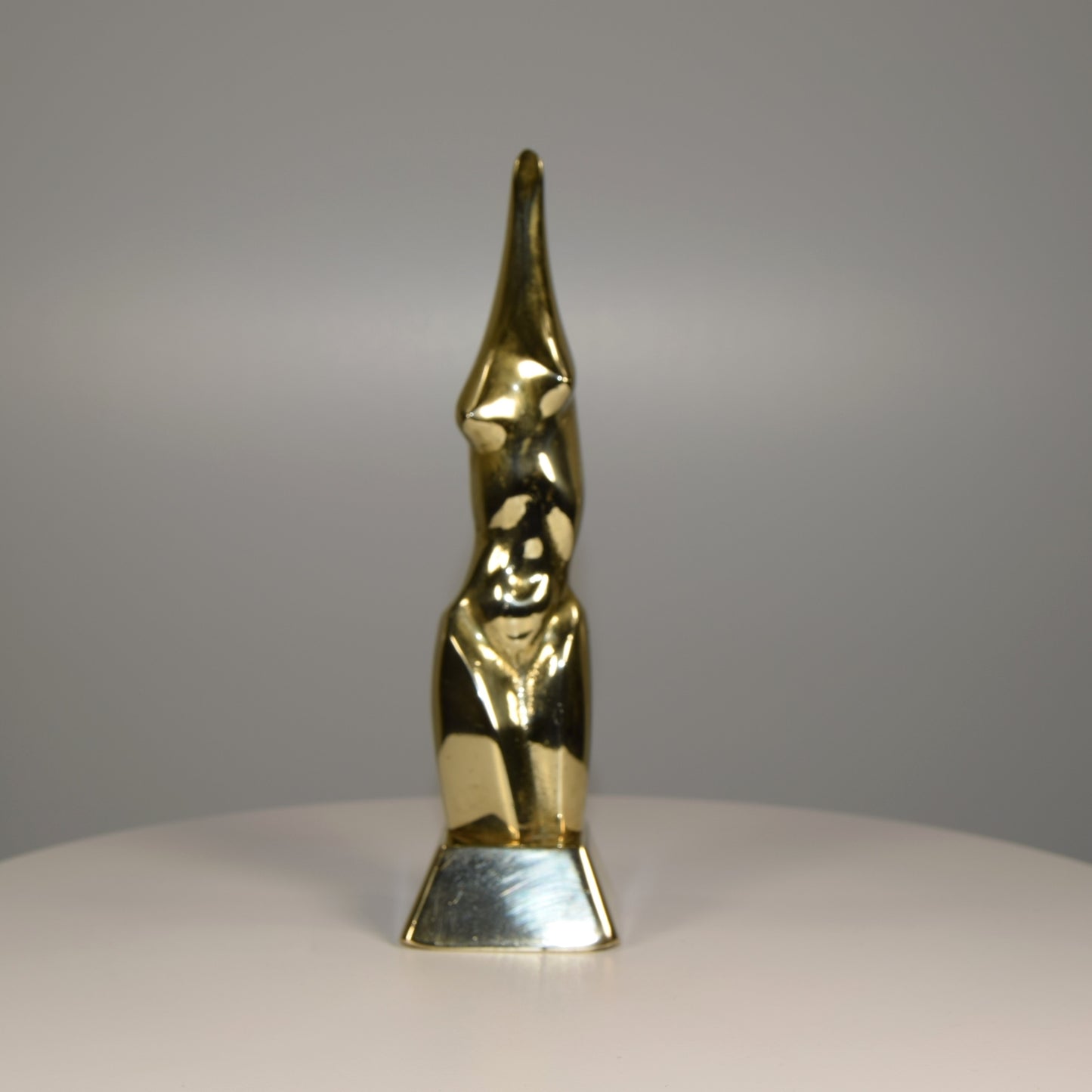 Small Polished Brass Abstract Female Form Maquette