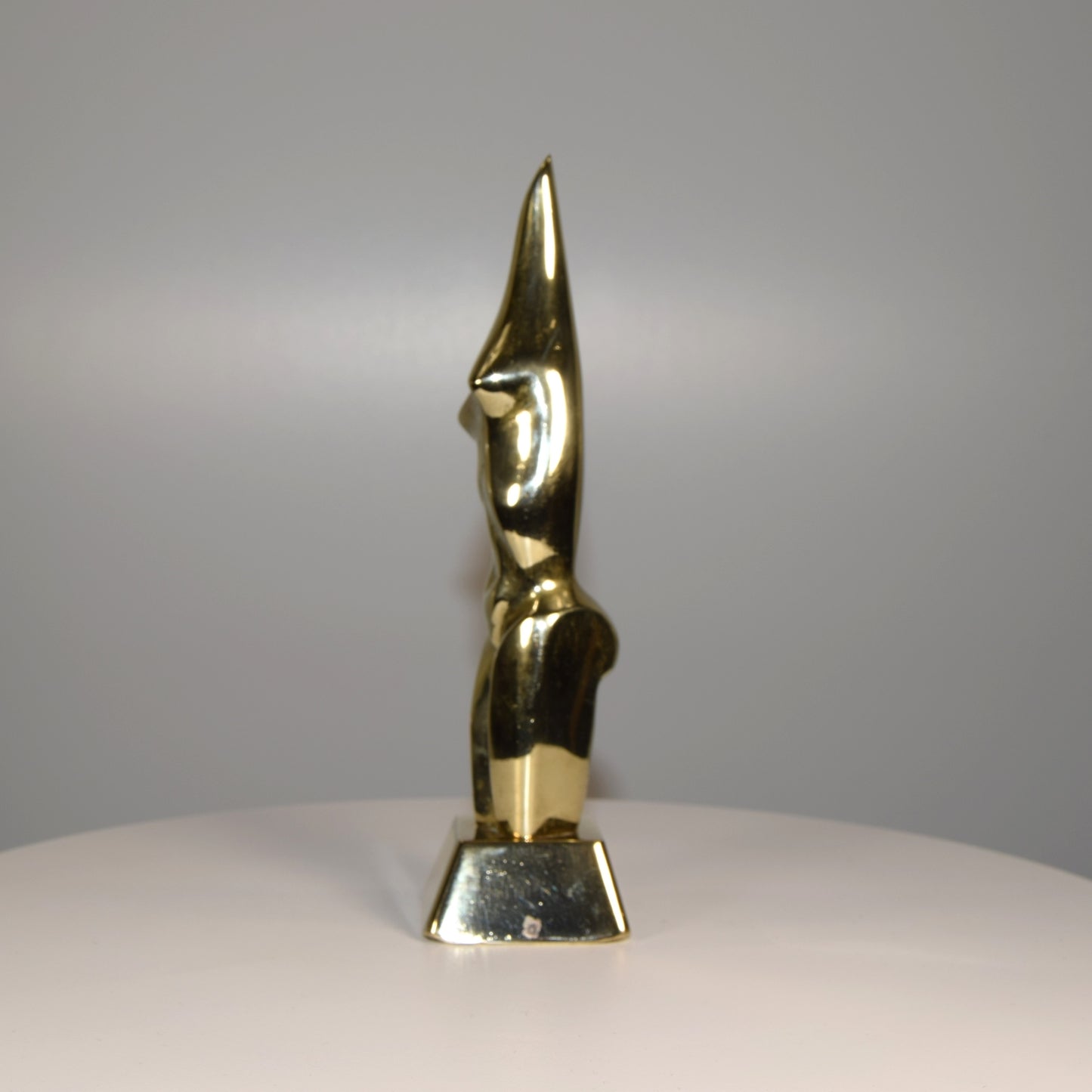 Small Polished Brass Abstract Female Form Maquette