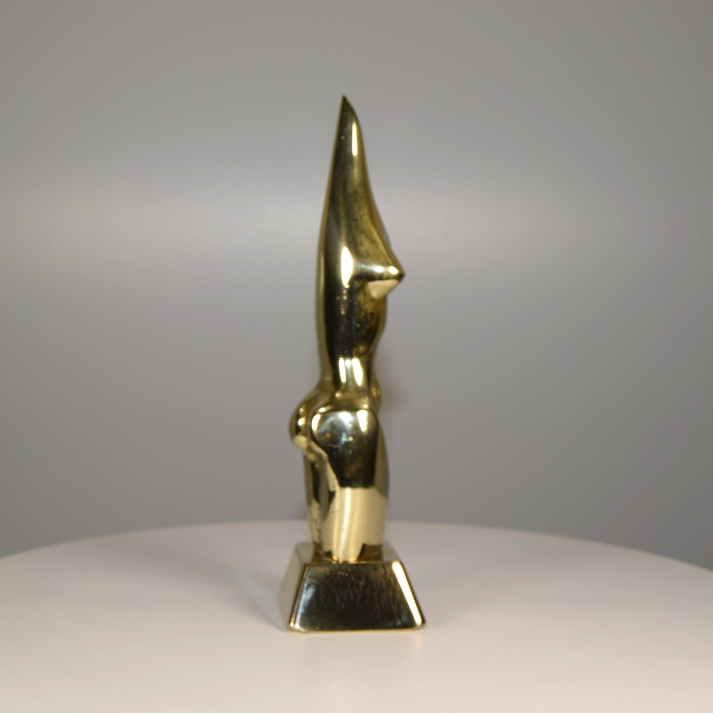 Small Polished Brass Abstract Female Form Maquette