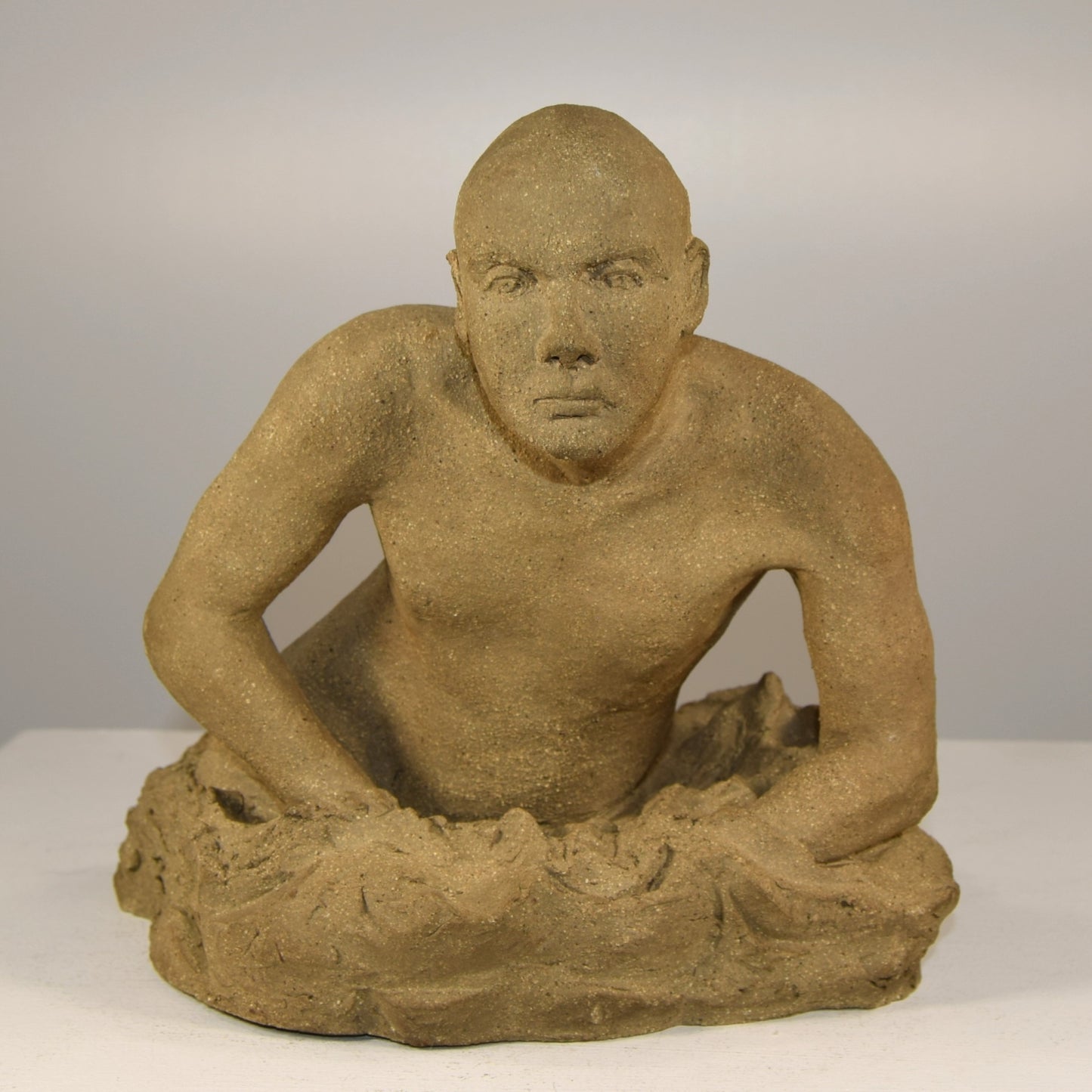 Stoneware Male Emerging Signed  JB  Dated 1991